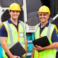 Two OSHA inspectors getting ready to inspect