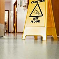 Wet floor warning sign