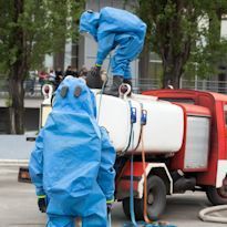 HAZWOPER workers wearing Level A ensembles