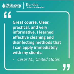 Image of student feedback of Disinfecting and Cleaning training