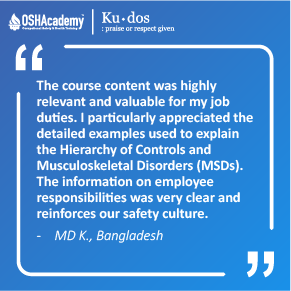 Image of student feedback of Introduction to OSH training