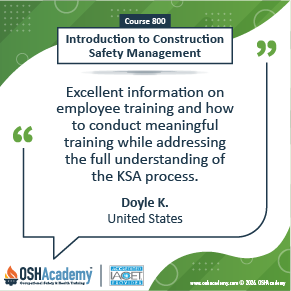 Image of student feedback of Construction Safety Management training
