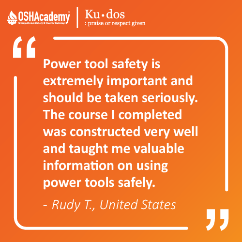 Image of student feedback of Hand and Power Tool training