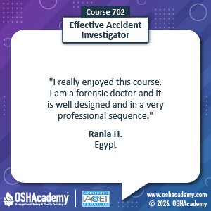 Student feedback on Effective Accident Investigation training
