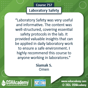 Student feedback on Laboratory Safety training