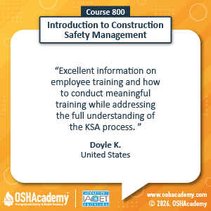 Student feedback on Introduction to Construction Safety Management training