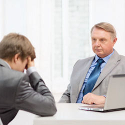 Employee discussing a complant with supervisor.