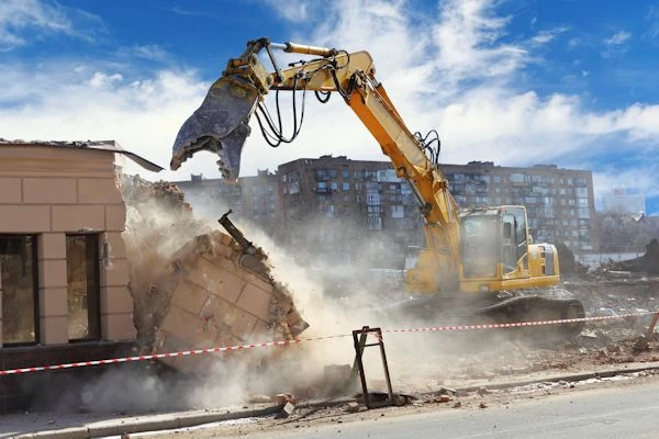 Construction site where there are possible biological hazards