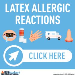 Diagram explaining possible Latex Allergic Reactions