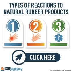 Types of allergic reactions to natural rubber products
