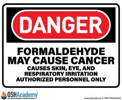 formaldehyde danger sign