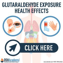 Chart showing glutaraldehyde exposure health effects