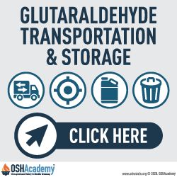 list for glutaraldehyde transportation and storage