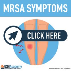 Most MRSA infections appear as a bump or infected area on the skin. 