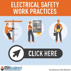 Safety card listing electrical safety work practices