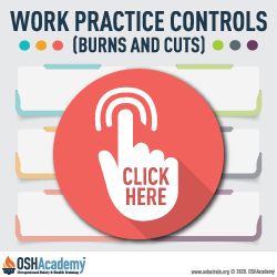 work practice controls for burns and cuts infographic