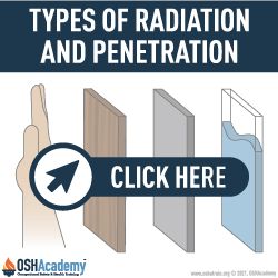 types of radiation and penetration infographic