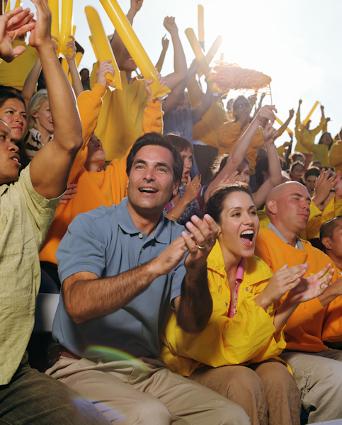 Large crowd at a sporting event.