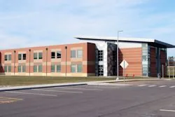 Outside picture of school building at a distance