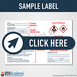 Sample of a standard  GHS label