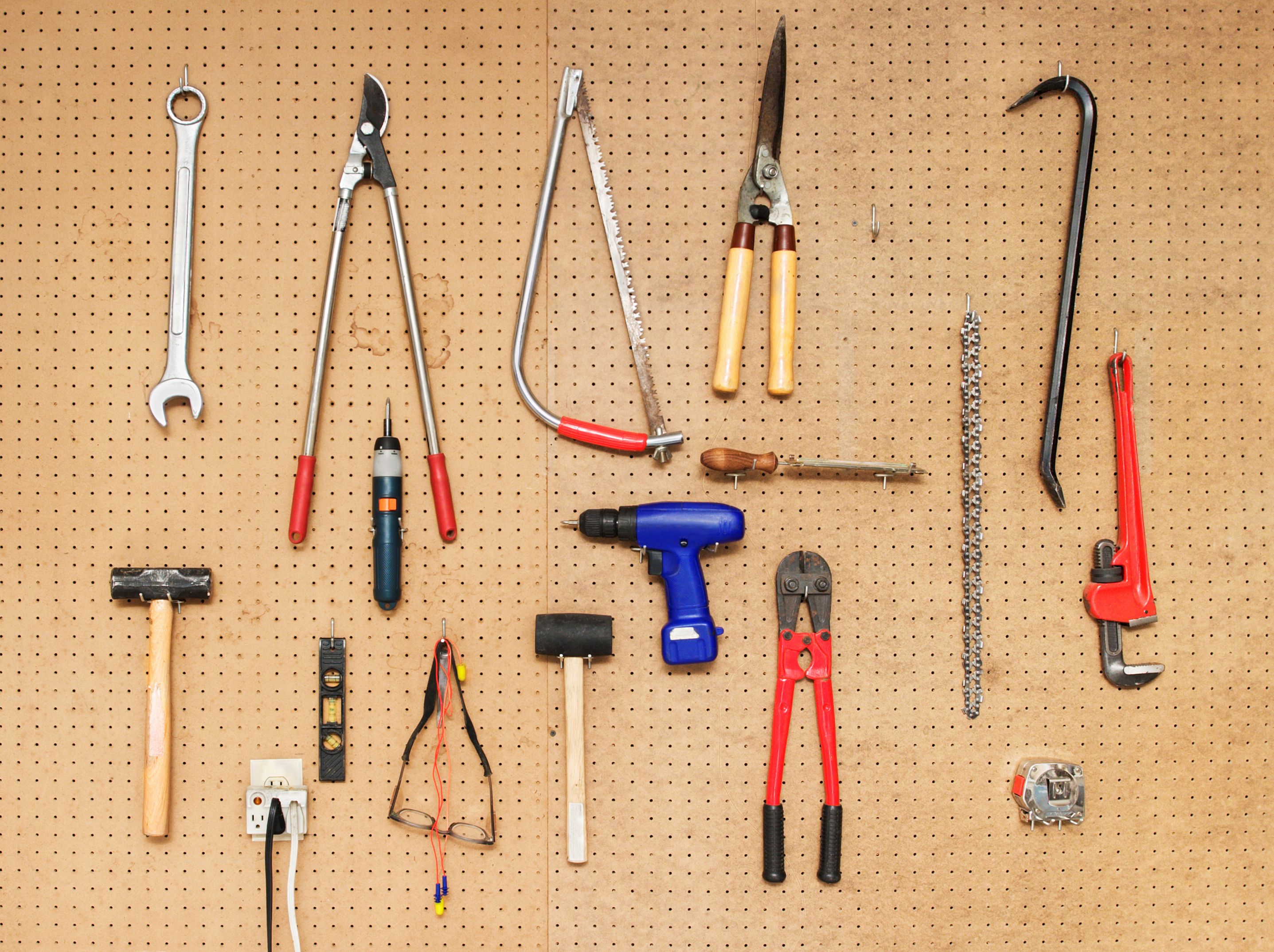 Tools hanging on a wall