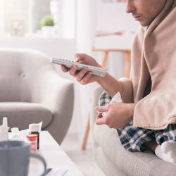 Image showing sick employee staying at home