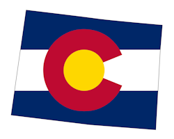Image of the flag of the state of Colorado.