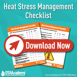 Heat stress management checklist