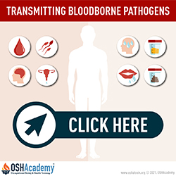Infographic about the transmission of bloodborne pathogens.