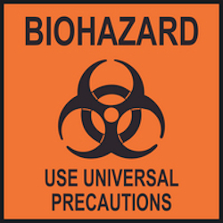 Infographic showing BIOHAZARD symbol.