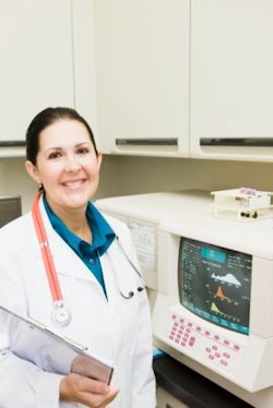 Healthcare worker in a laboratory.