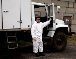 equipment operator outside truck