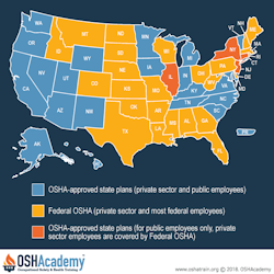 Map of OSHA Approved State Plans