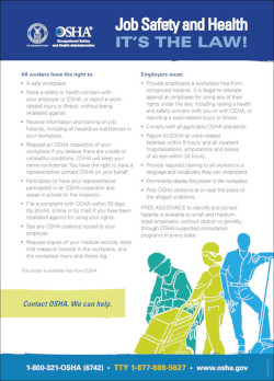OSHA poster describing worker's rights 