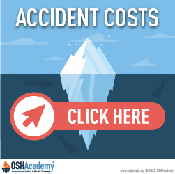 Image of an infographic about Accident costs explaining about direct and indirect costs