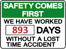 Days Without An Accident Sign