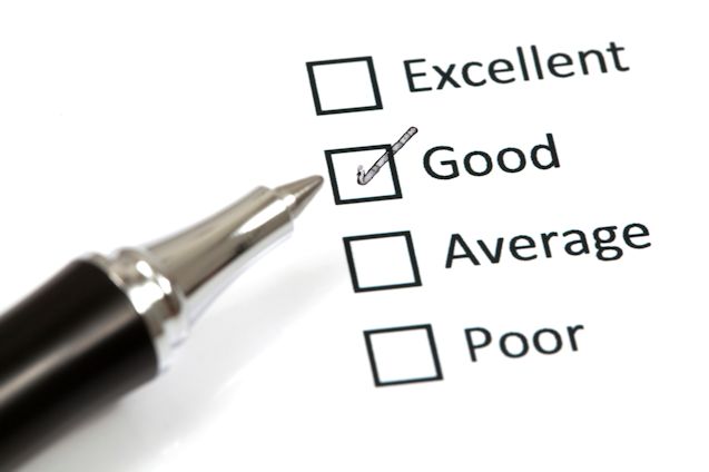 training evaluation sheet with the checkbox next to good marked