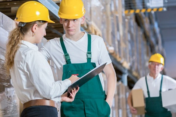 Two employees conducting an inspection