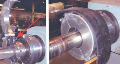 Enclosed rotating metal shaft