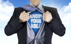 Image of a man wearing a shirt that says 'Know your role'