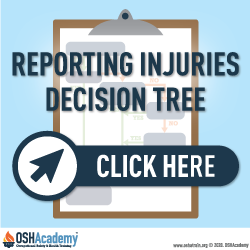 Infographic for the reporting injuries decision tree