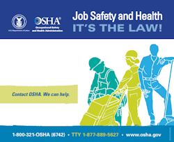 OSHA poster about Job Safety and Health it's the law.