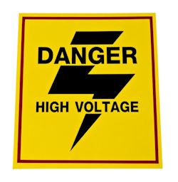 Sign showing Danger high voltage.