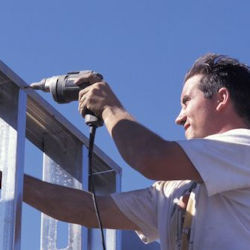 worker using drill