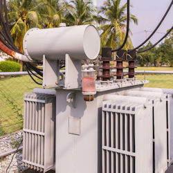 electrical transformer whose fencing is not high enough.