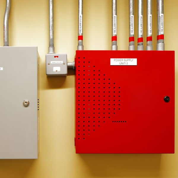 Electrical panel protected with covers.