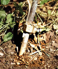 A grounding rod used to connect electrical system to the earth.