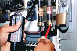 Testing circuits to be sure they are de-energized.