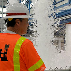 Foam Fire suppression system being tested