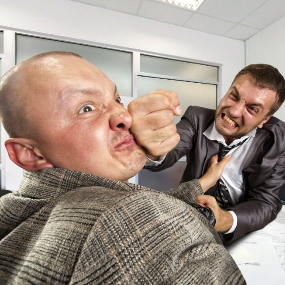 Image of employees fighting